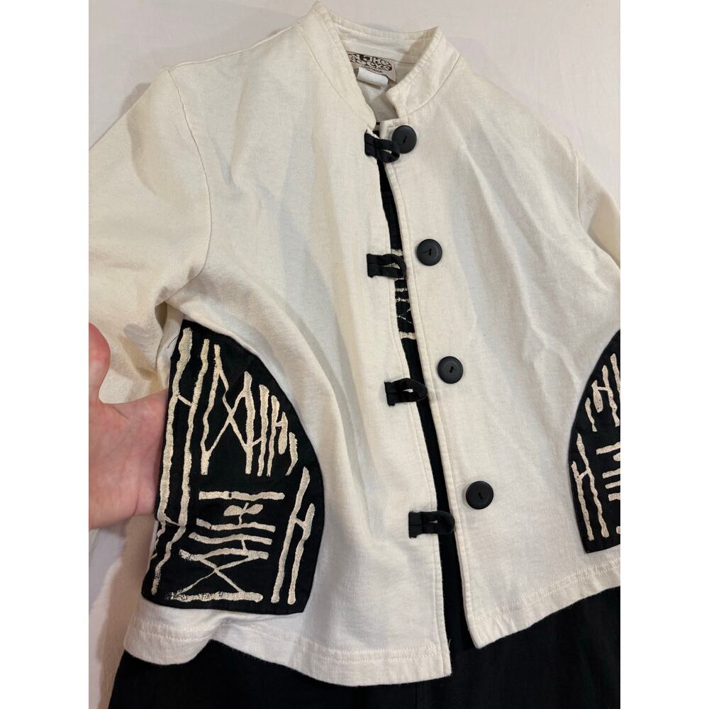 On The Rocks California Vintage 90s 100% Cotton Tank Dress Jacket Set Medium - Picture 9 of 13